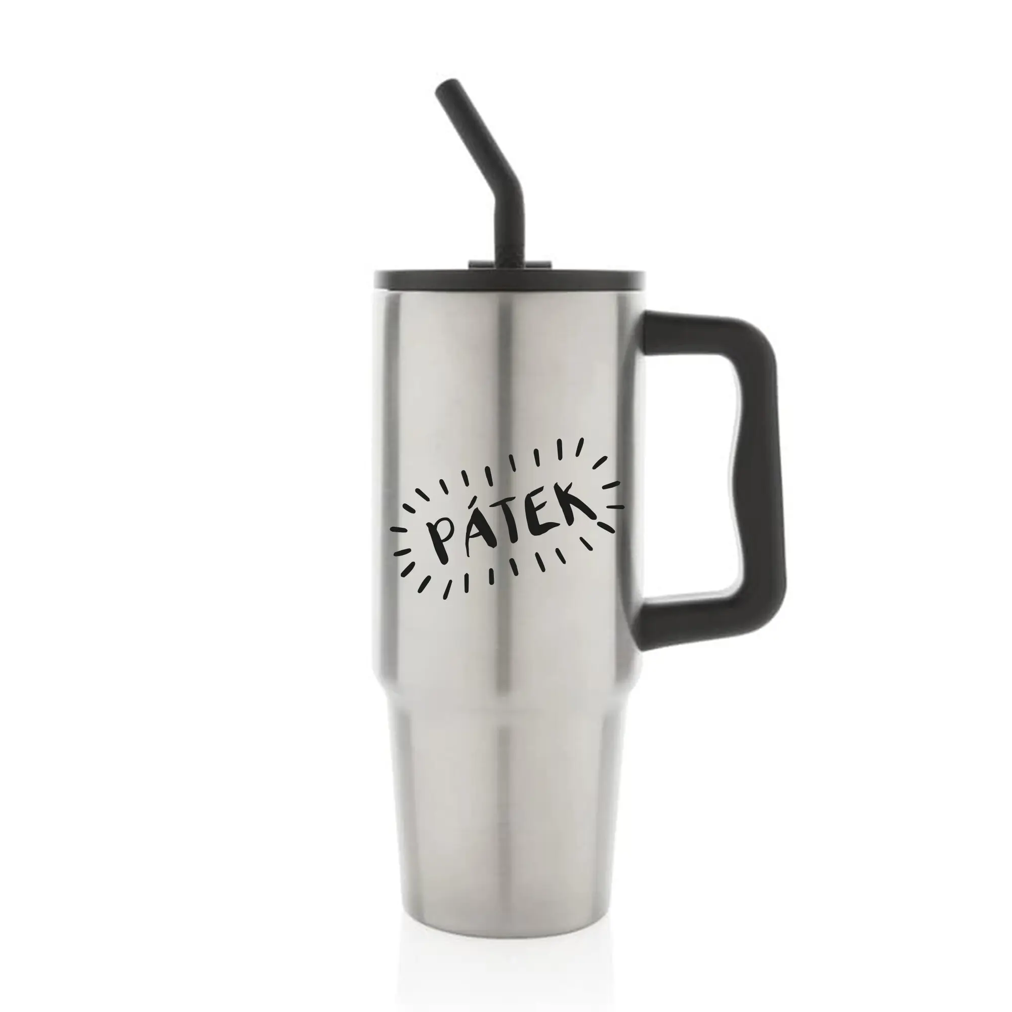 PÁTEK - stříbrný cestovní termohrnek 900 ml