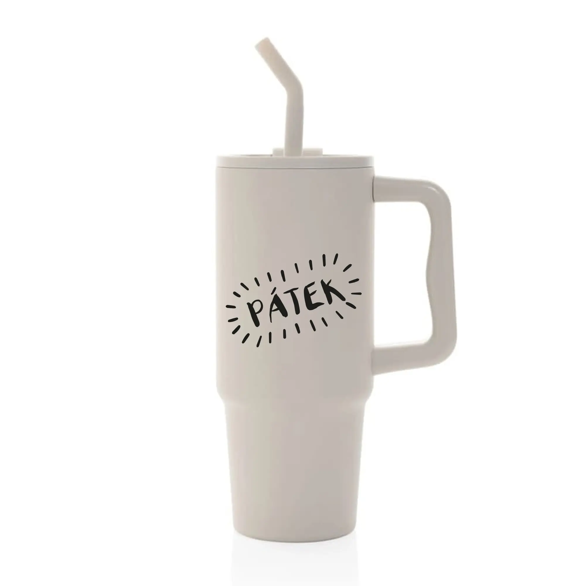 PÁTEK - béžový cestovní termohrnek 900 ml