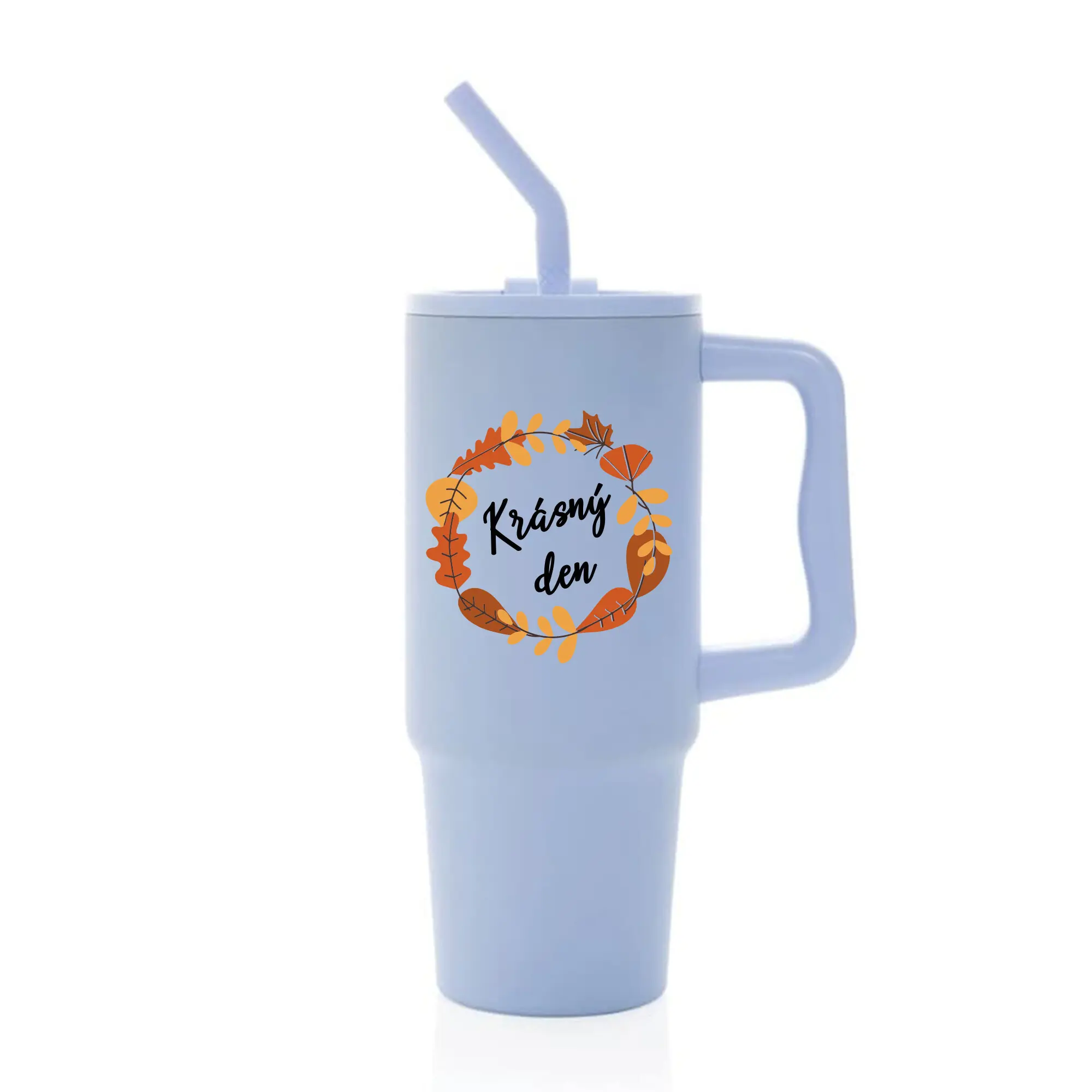 KRÁSNÝ DEN (PODZIM) - světle modrý cestovní termohrnek 900 ml