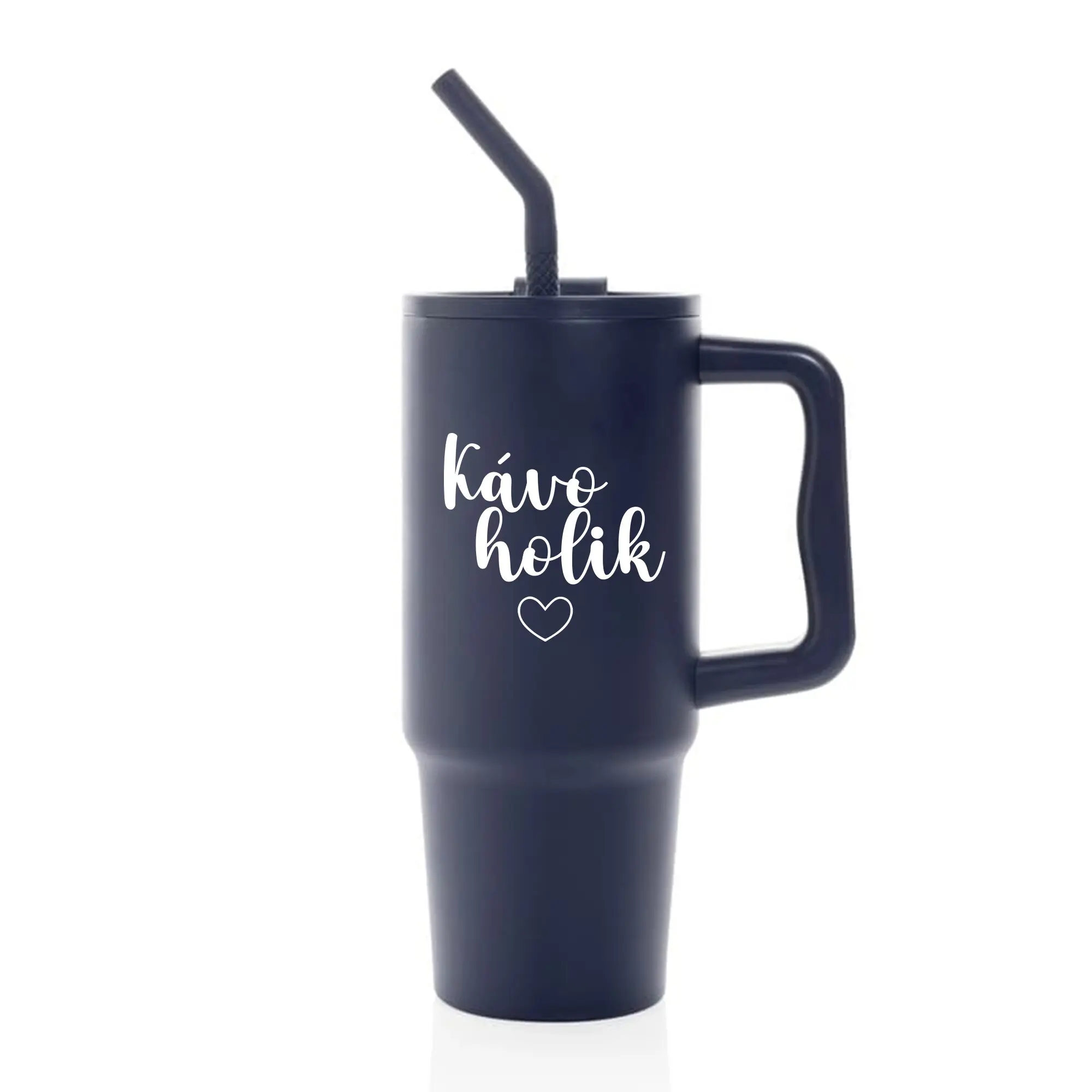 KÁVOHOLIK - modrý cestovní termohrnek 900 ml