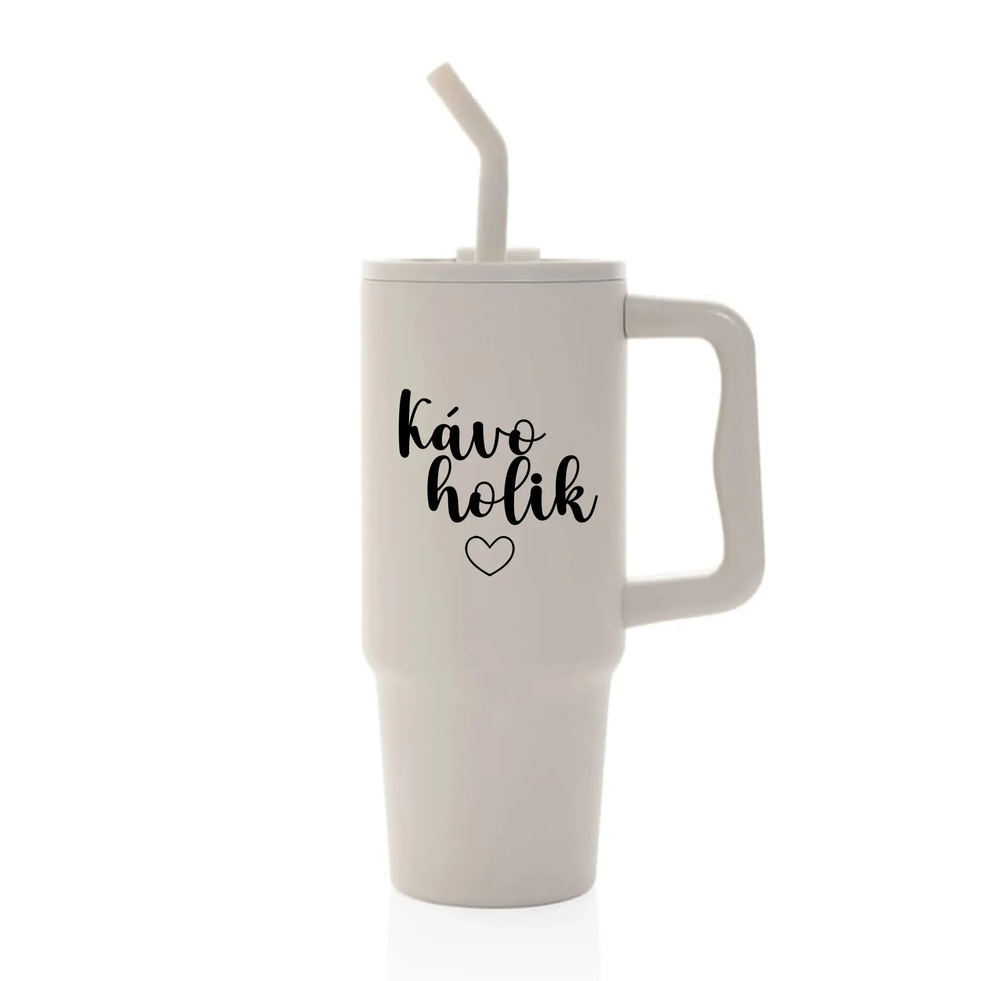 KÁVOHOLIK - béžový cestovní termohrnek 900 ml