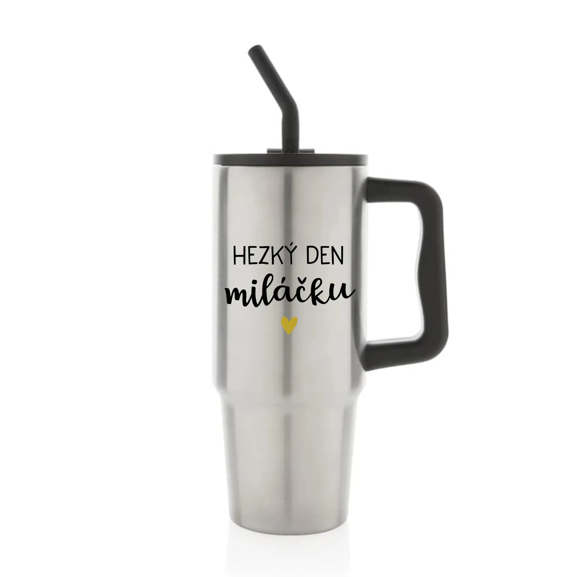 HEZKÝ DEN MILÁČKU - stříbrný cestovní termohrnek 900 ml