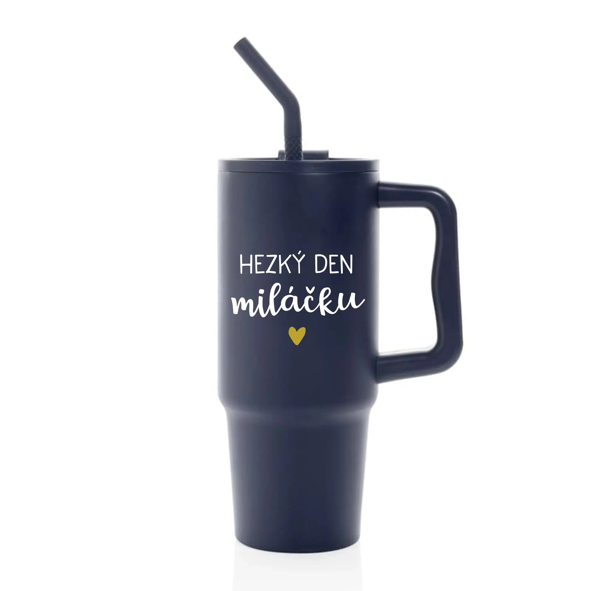 HEZKÝ DEN MILÁČKU - modrý cestovní termohrnek 900 ml