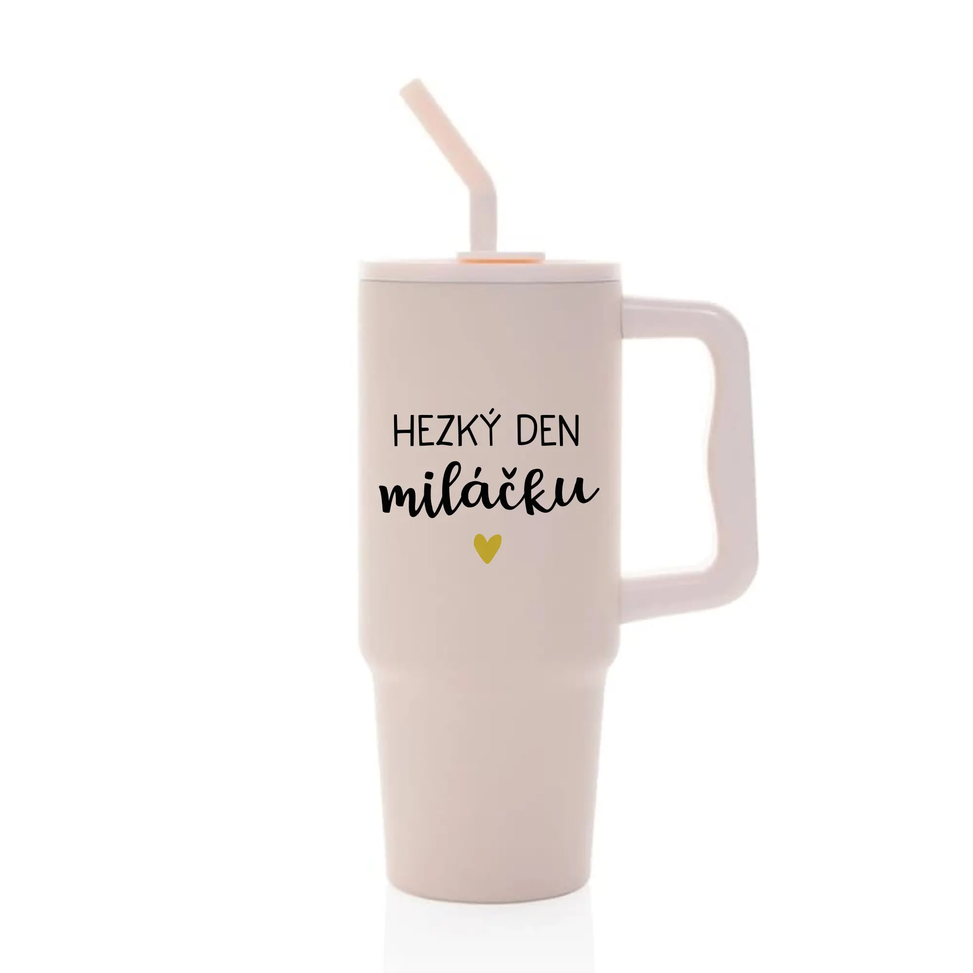 HEZKÝ DEN MILÁČKU - růžový cestovní termohrnek 900 ml