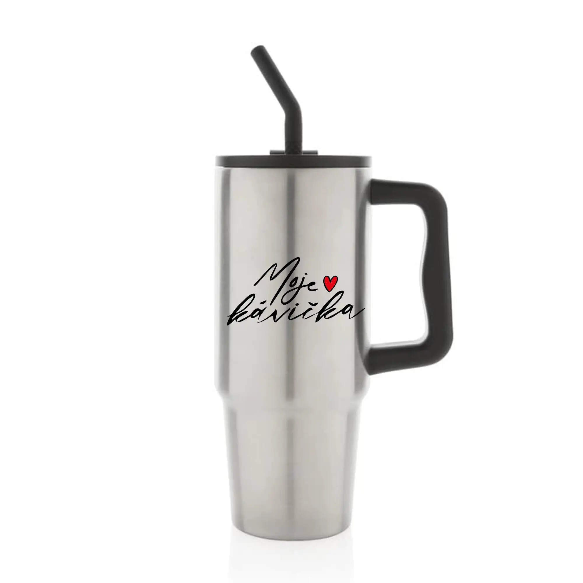 MOJE KÁVIČKA - stříbrný cestovní termohrnek 900 ml
