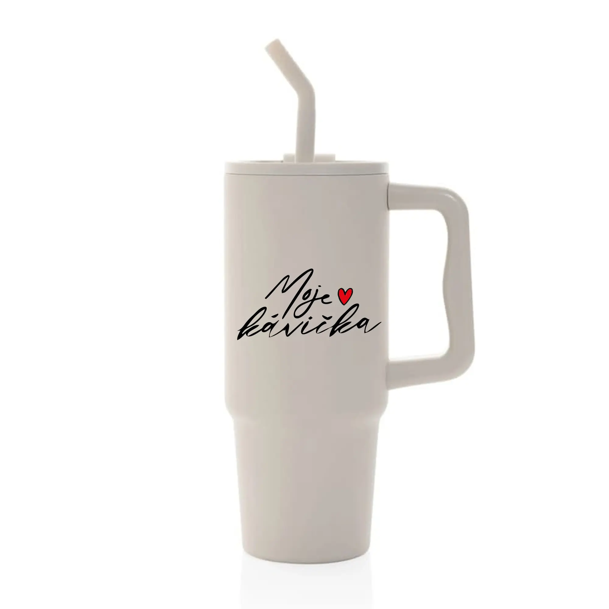 MOJE KÁVIČKA - béžový cestovní termohrnek 900 ml