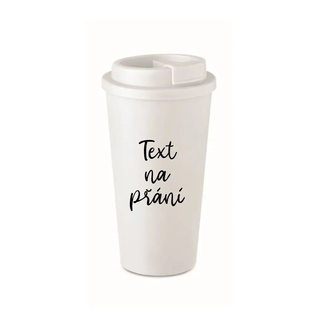 TEXT NA PŘÁNÍ - bílý termohrnek 475 ml
