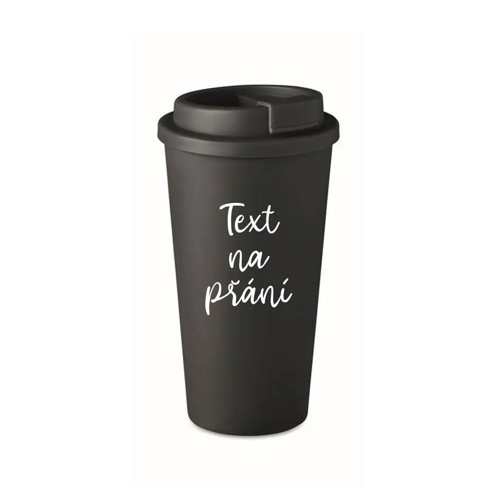 TEXT NA PŘÁNÍ - černý termohrnek 475 ml