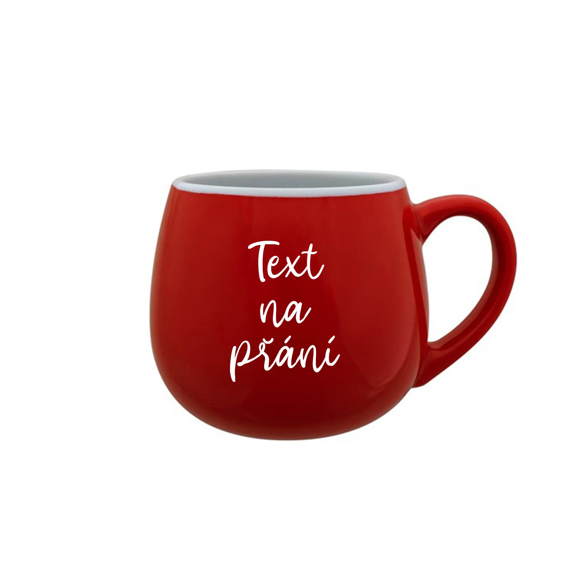 TEXT NA PŘÁNÍ - červený keramický hrníček 300 ml