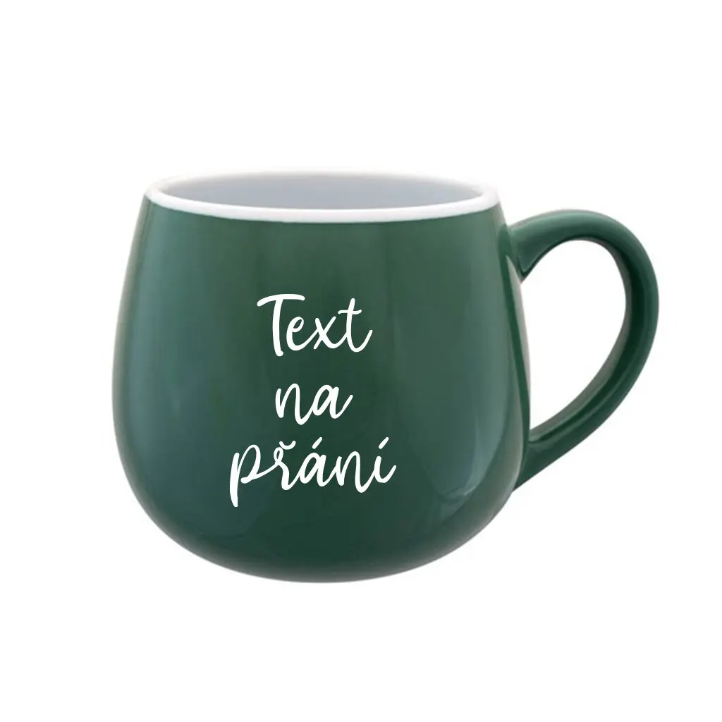 TEXT NA PŘÁNÍ - zelený keramický hrníček 300 ml