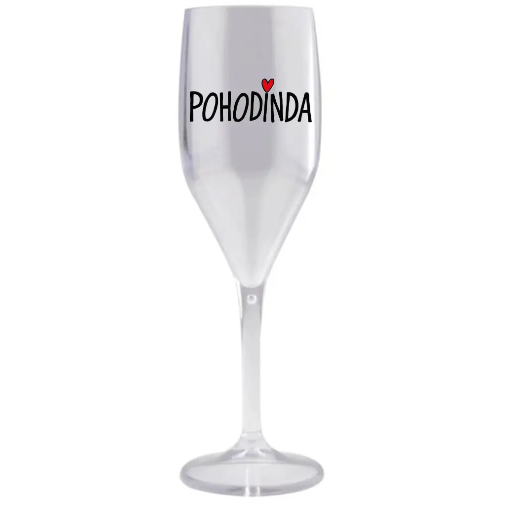 POHODINDA - čirá nerozbitná prosecco sklenice 150 ml