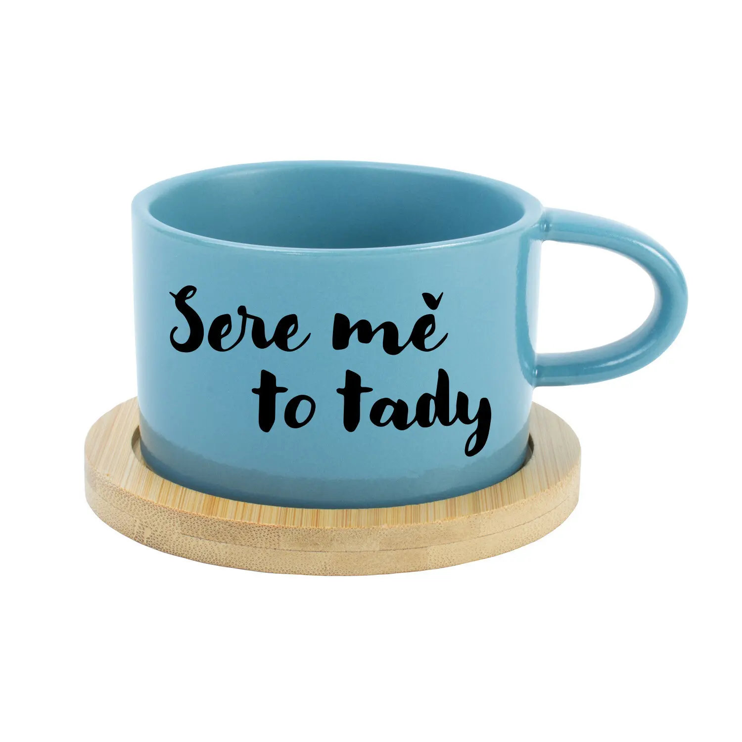 SERE MĚ TO TADY - modrý hrníček makronka 200 ml