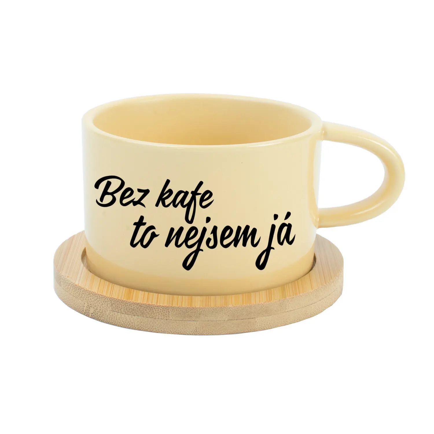 BEZ KAFE TO NEJSEM JÁ - žlutý hrníček makronka 200 ml
