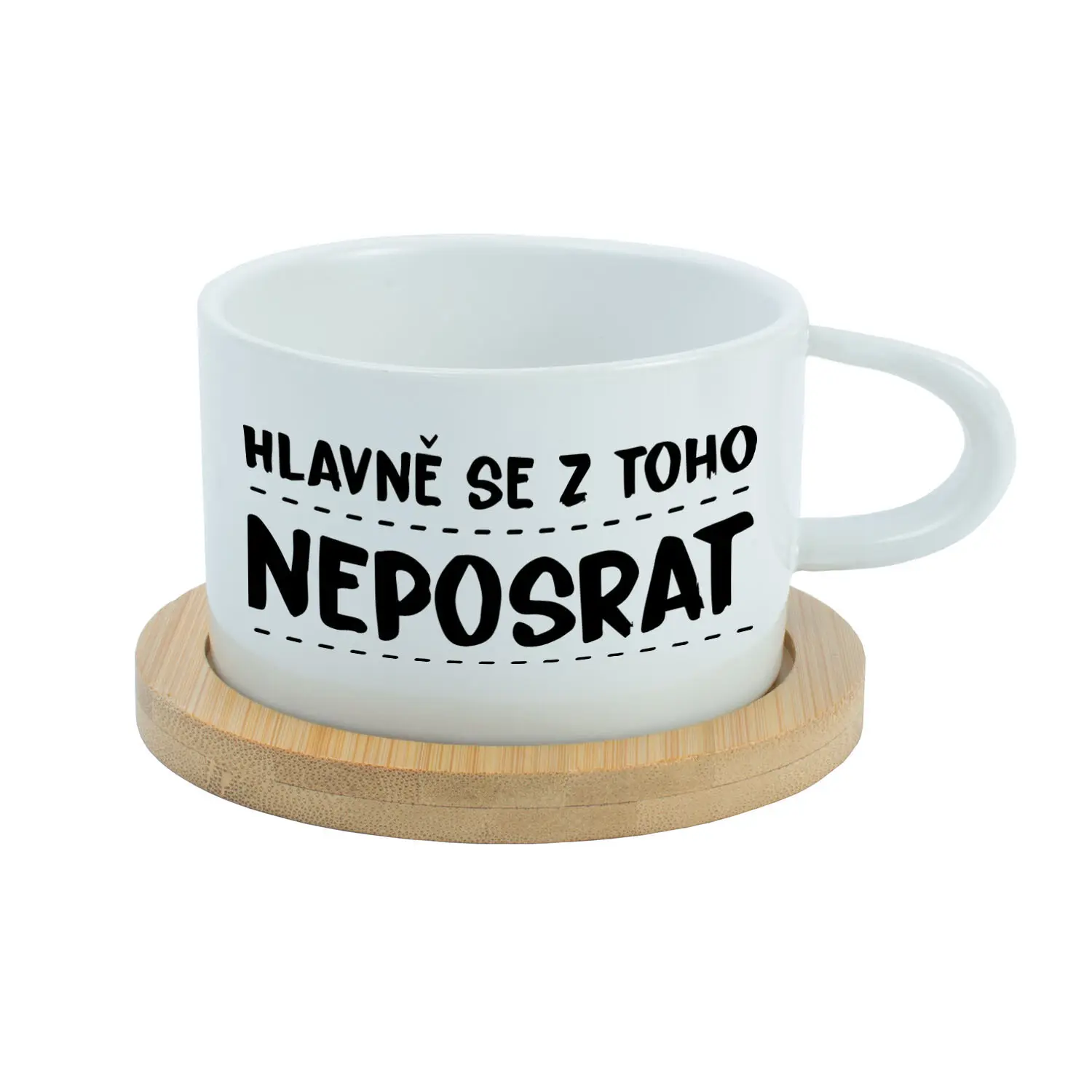 HLAVNĚ SE Z TOHO NEPOSRAT - bílý hrníček makronka 200 ml
