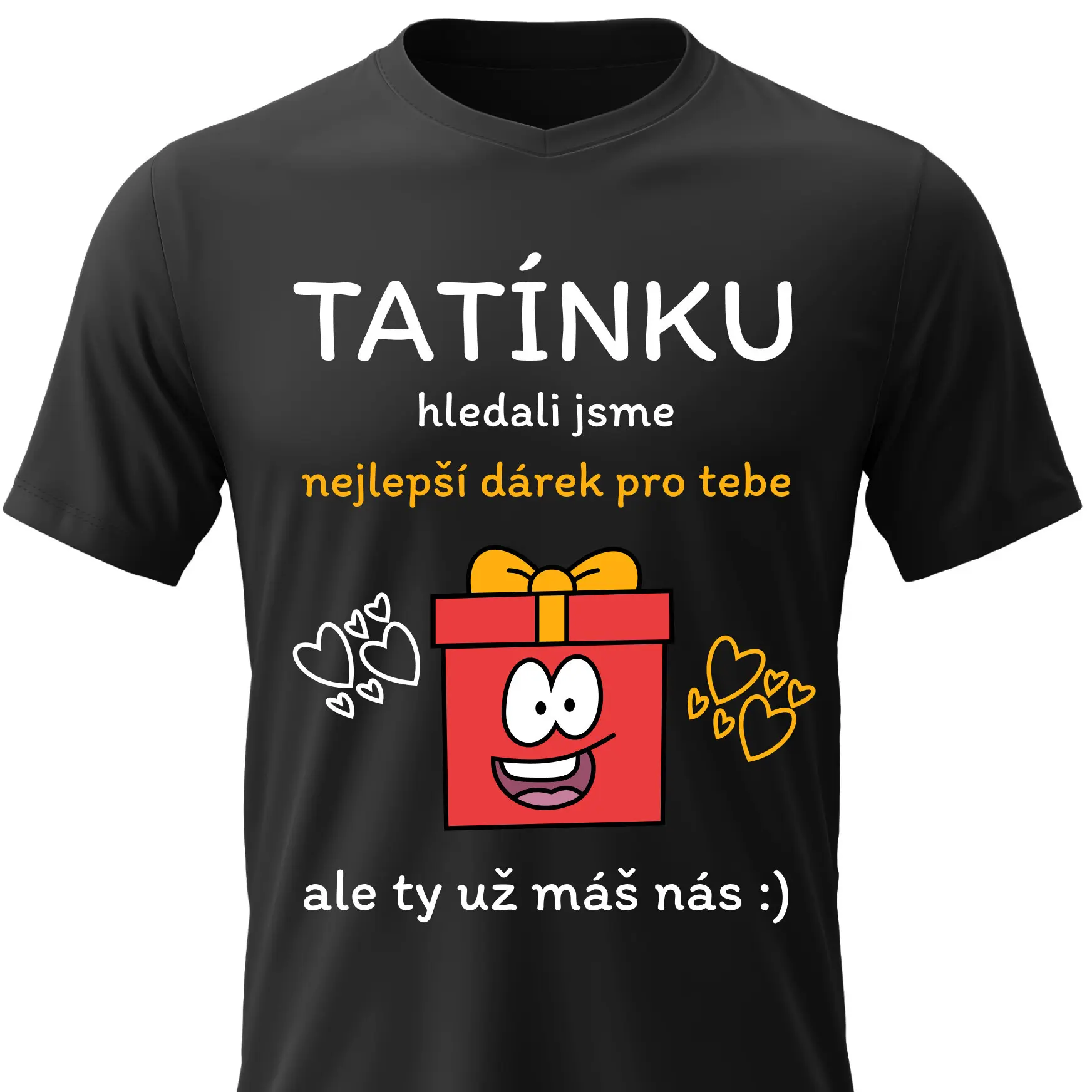 Pánské bavlněné tričko s potiskem - NEJLEPŠÍ DÁREK PRO TATÍNKA - černé Velikost
