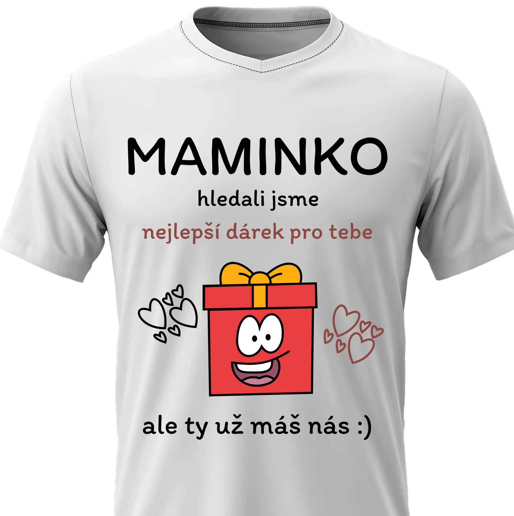 Dámské bavlněné tričko s potiskem - NEJLEPŠÍ DÁREK PRO MAMINKU - bílé Velikost