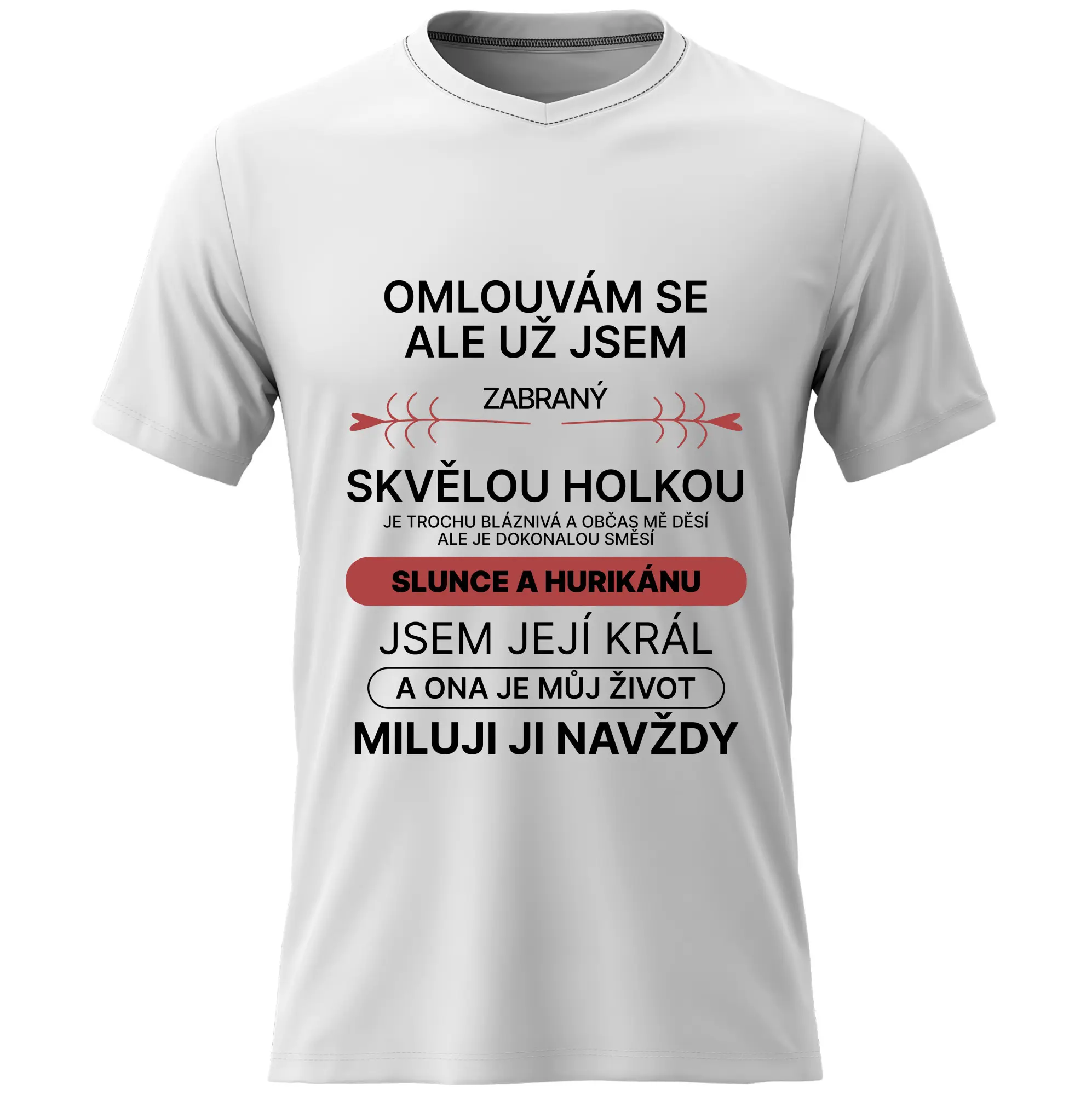Pánské bavlněné tričko s potiskem - ZABRANÝ SKVĚLOU HOLKOU - bílé