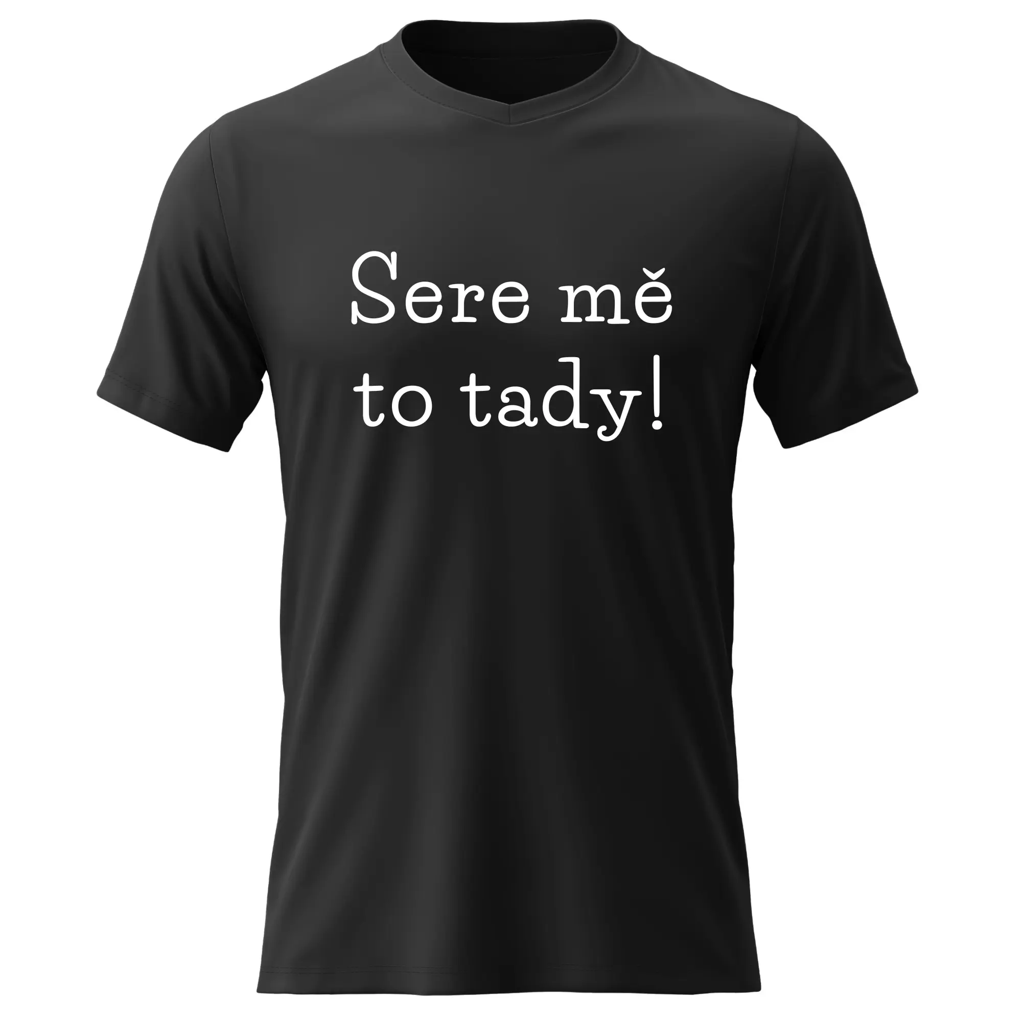 Dámské bavlněné tričko s potiskem - SERE MĚ TO TADY! - černé Velikost