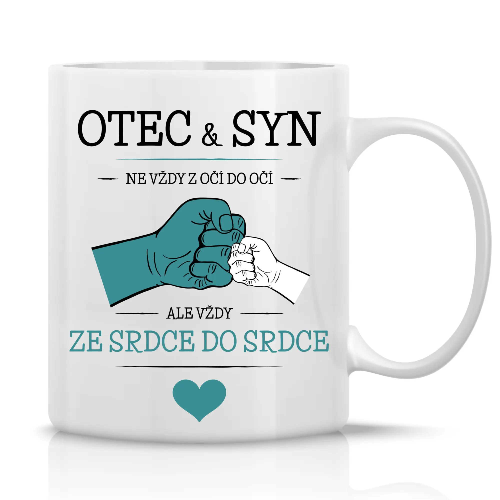 OTEC & SYN - klasický bílý keramický hrníček 300 ml