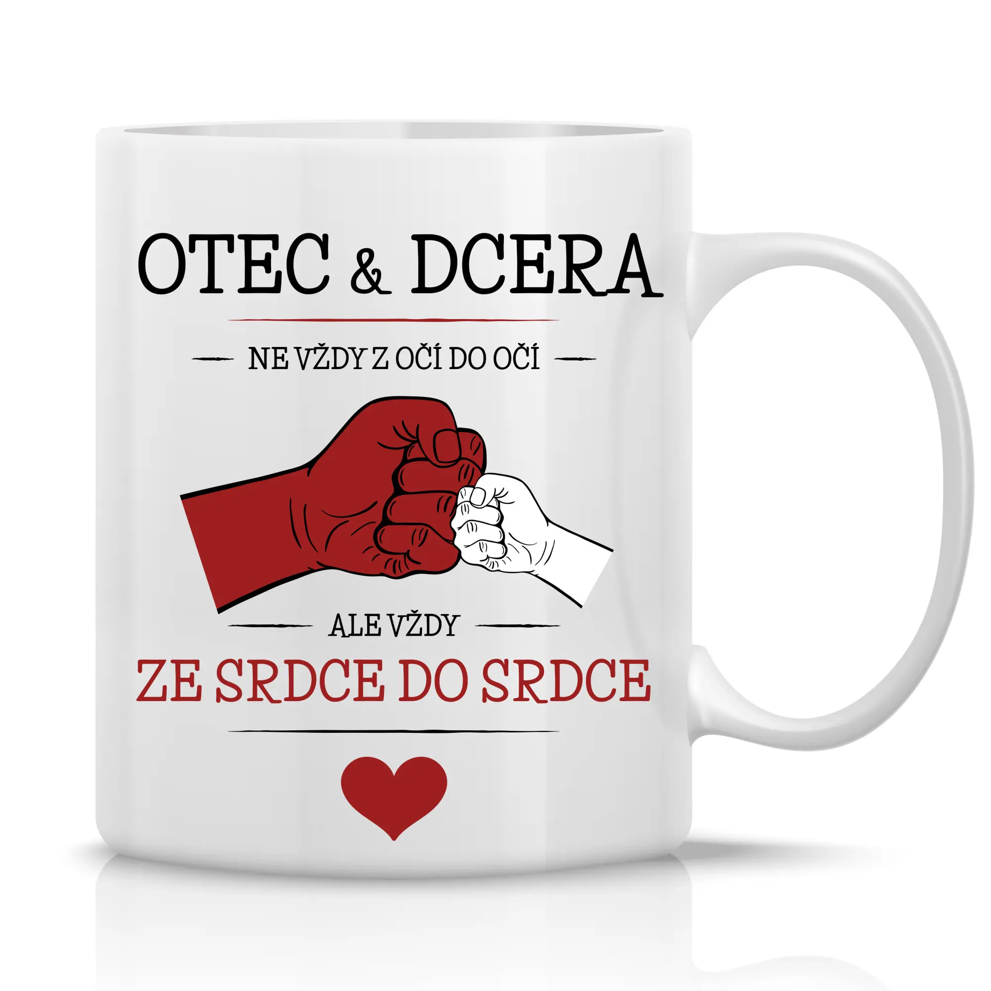 OTEC & DCERA - klasický bílý keramický hrníček 300 ml