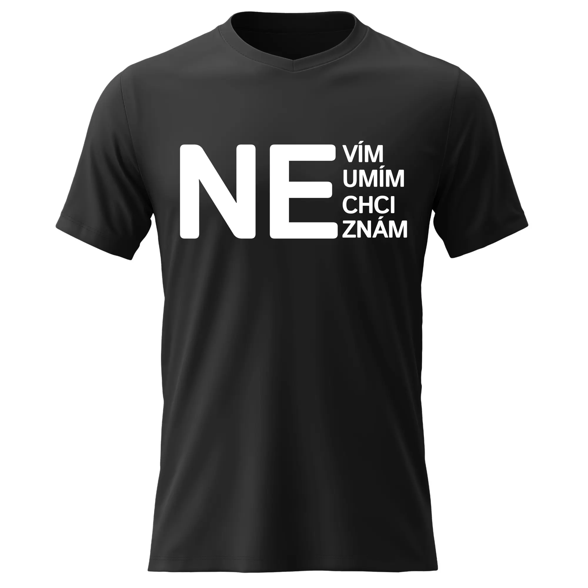 Dámské bavlněné tričko s potiskem - NE - černé Velikost