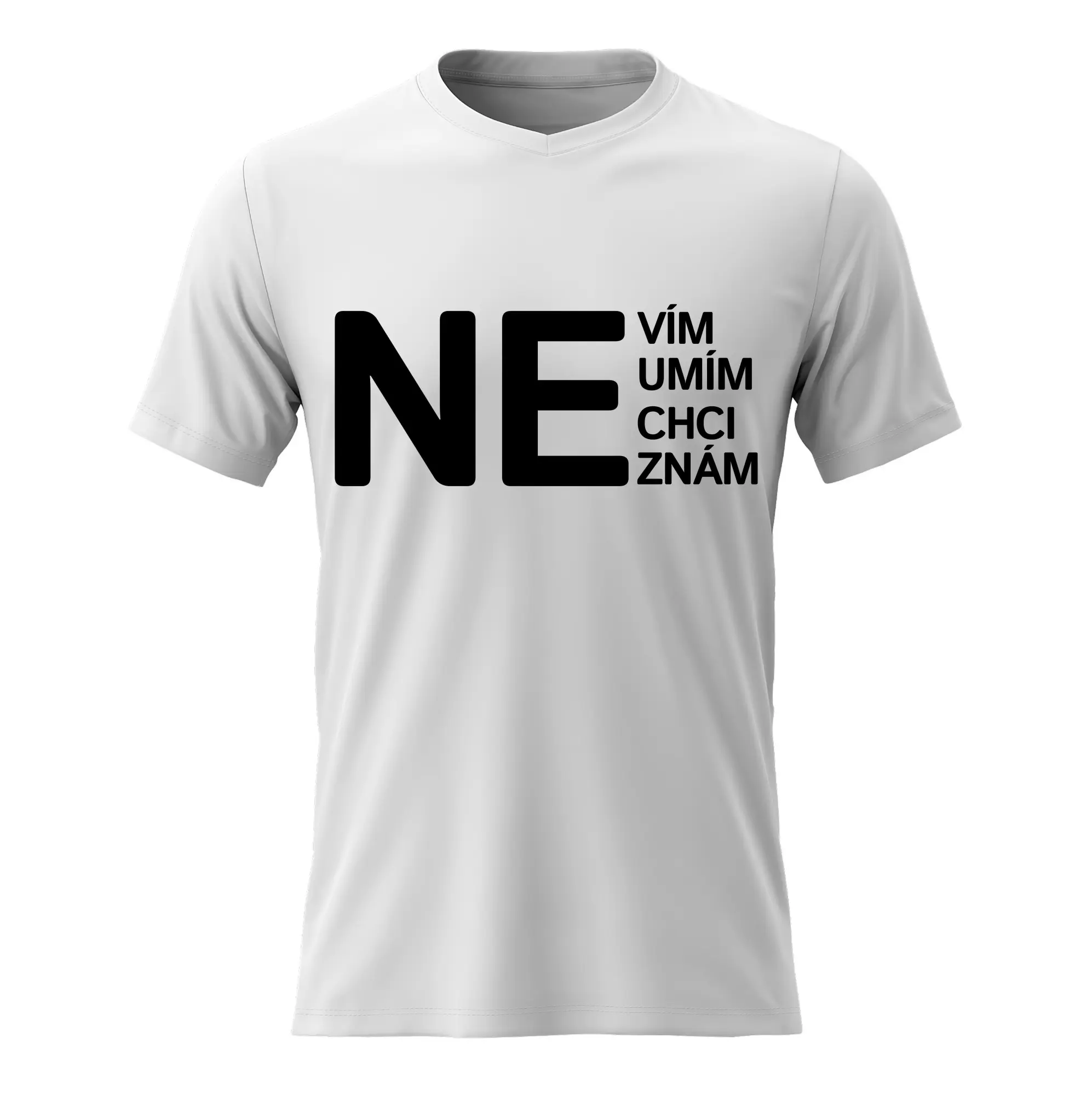 Dámské bavlněné tričko s potiskem - NE - bílé