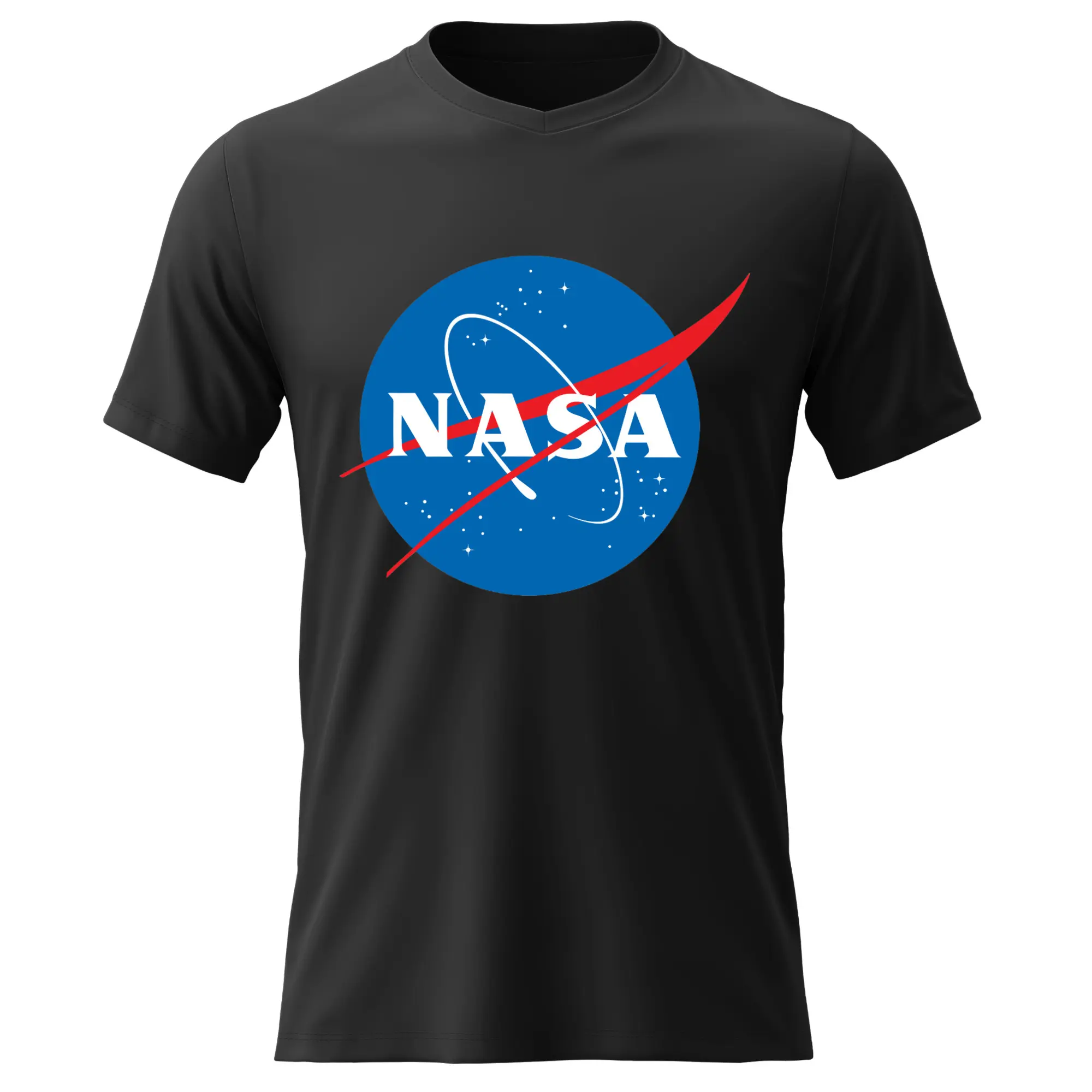 Pánské bavlněné tričko s potiskem - NASA - černé Velikost