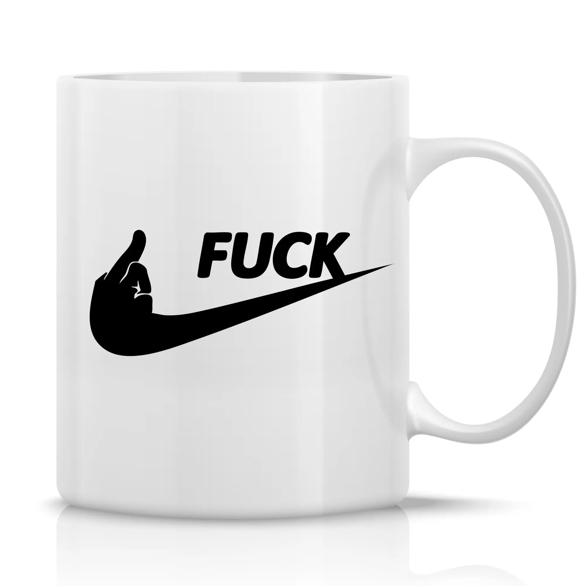 FUCK - klasický bílý keramický hrníček 300 ml