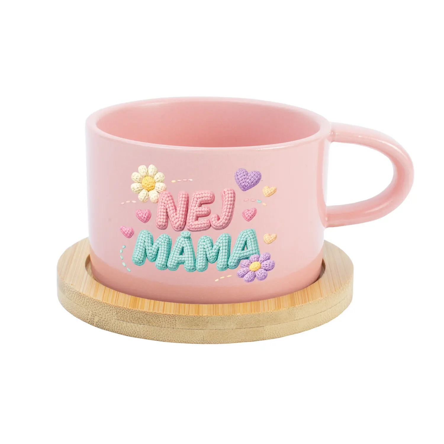 NEJ MÁMA - růžový hrníček makronka 200 ml