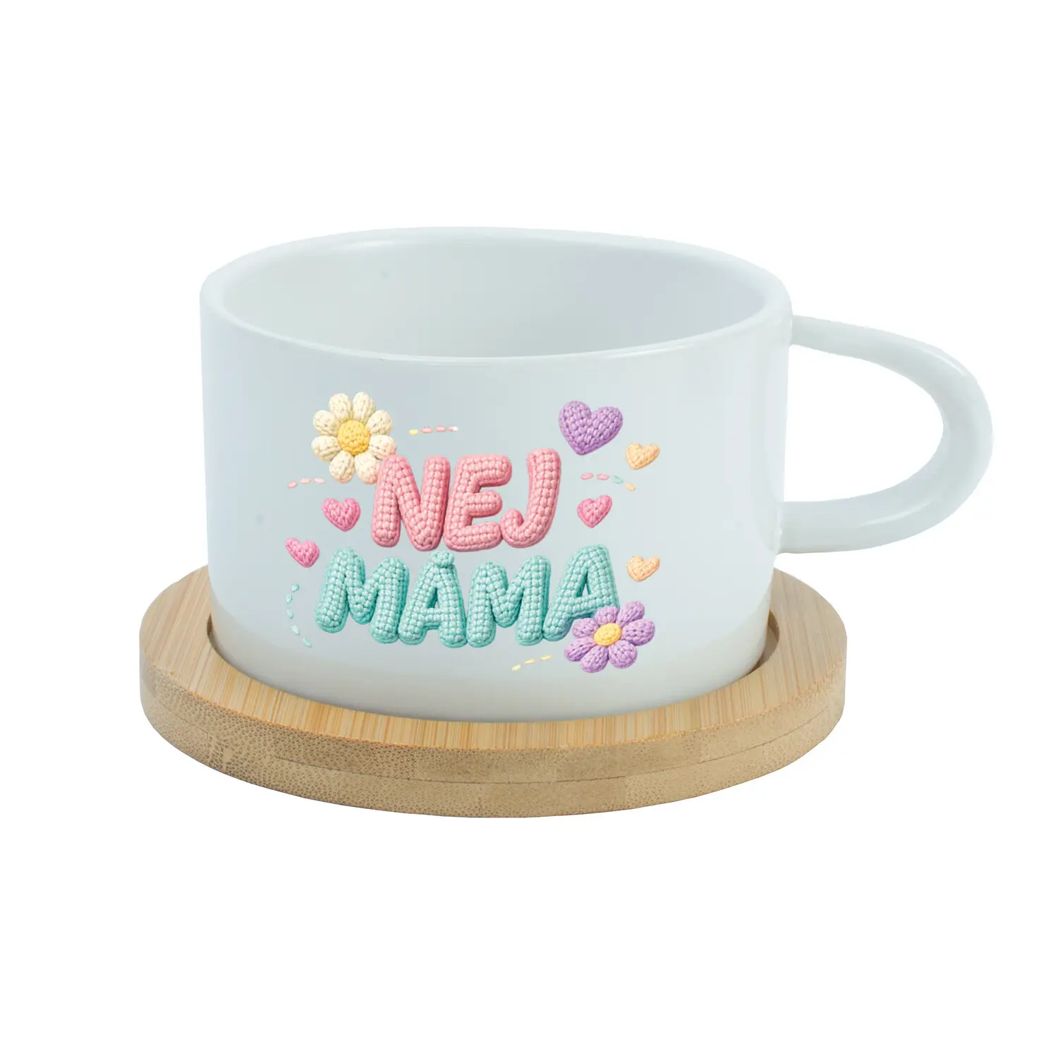 NEJ MÁMA - bílý hrníček makronka 200 ml