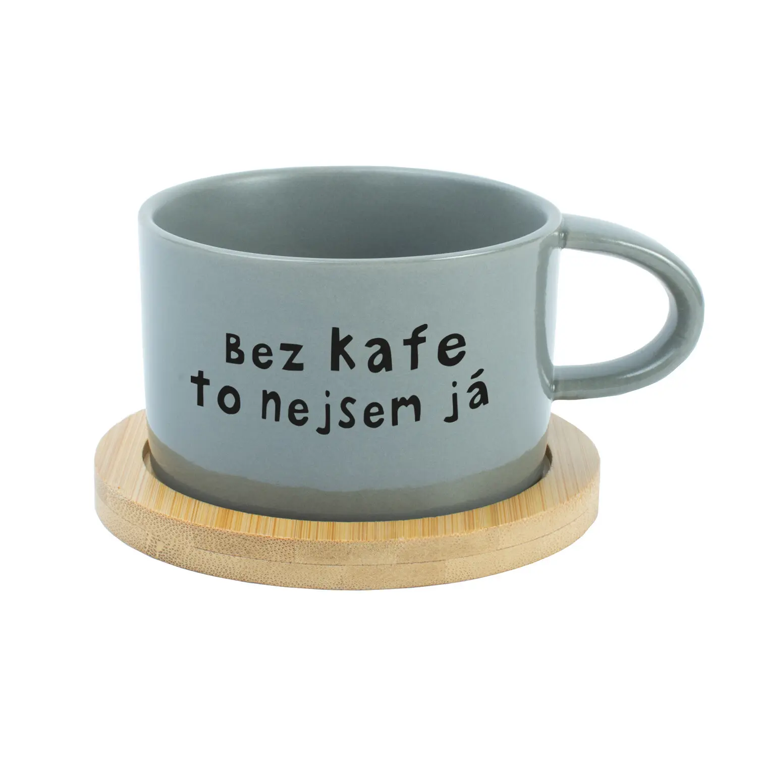 BEZ KAFE TO NEJSEM JÁ - šedý hrníček makronka 200 ml