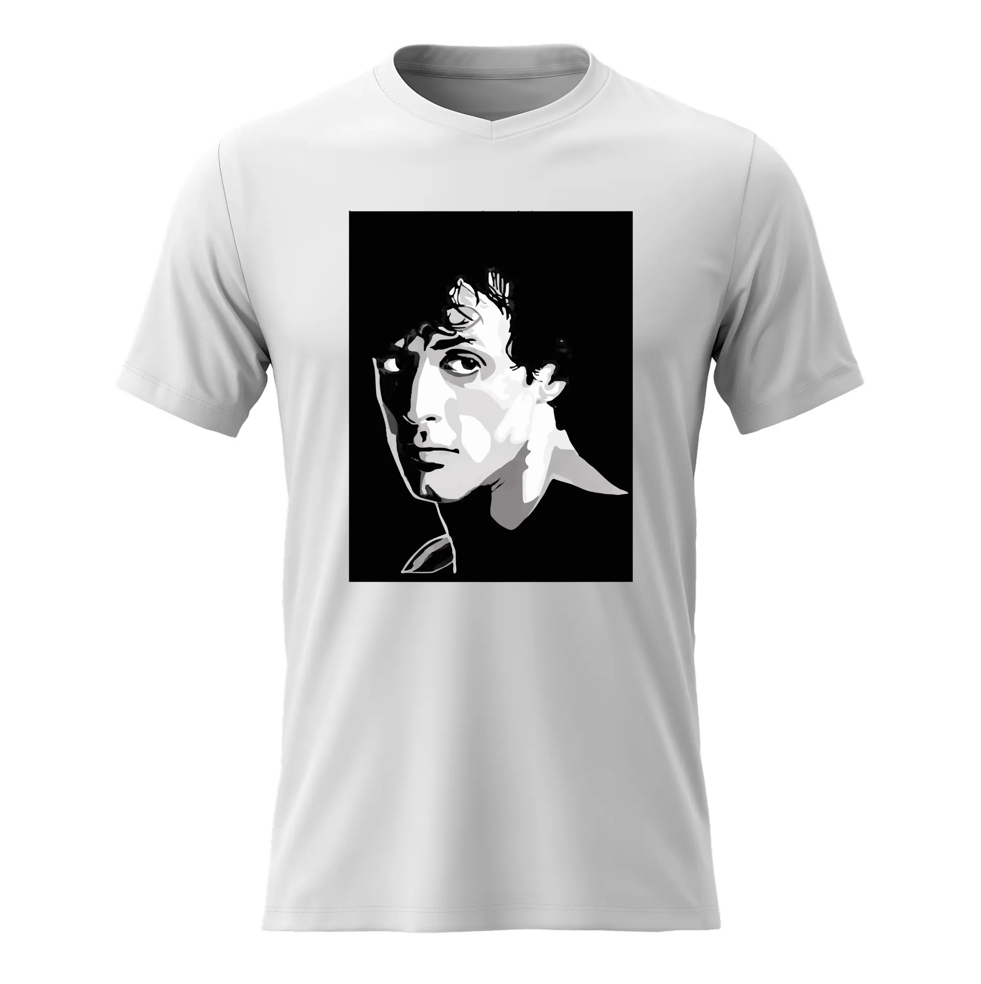 Pánské bavlněné tričko s potiskem - ROCKY BALBOA - bílé Velikost