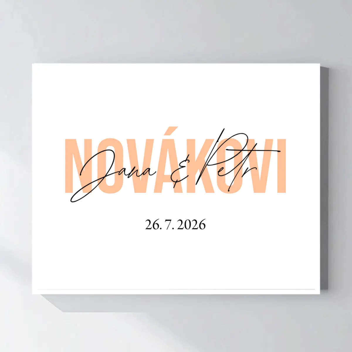 Personalizovaný magický fotoobraz v rámu - 40x50 - jména novomanželů