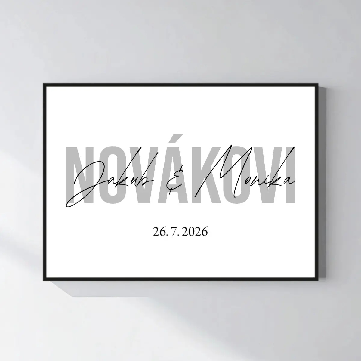 Personalizovaný magický fotoobraz v rámu - 50x70 - jména novomanželů