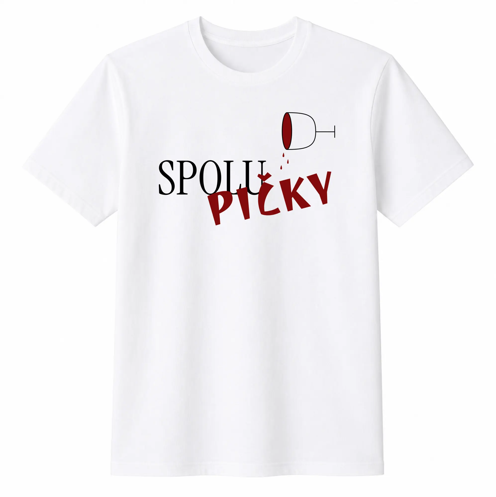 Dámské bavlněné tričko s potiskem - SPOLUPIČKY - bílé Velikost