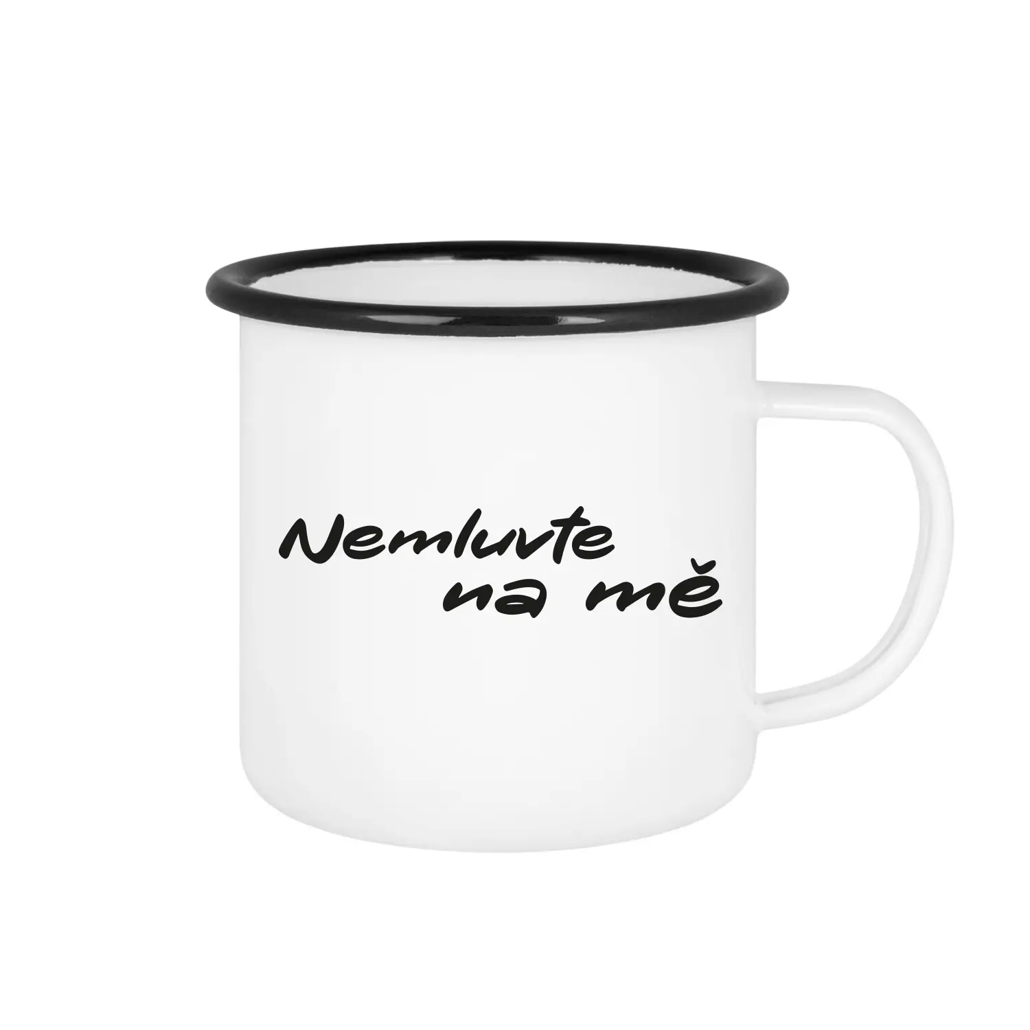 NEMLUVTE NA MĚ - bílý plecháček 350 ml