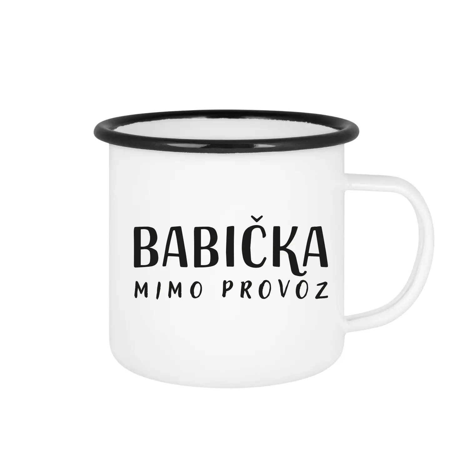 BABIČKA MIMO PROVOZ - bílý plecháček 350 ml