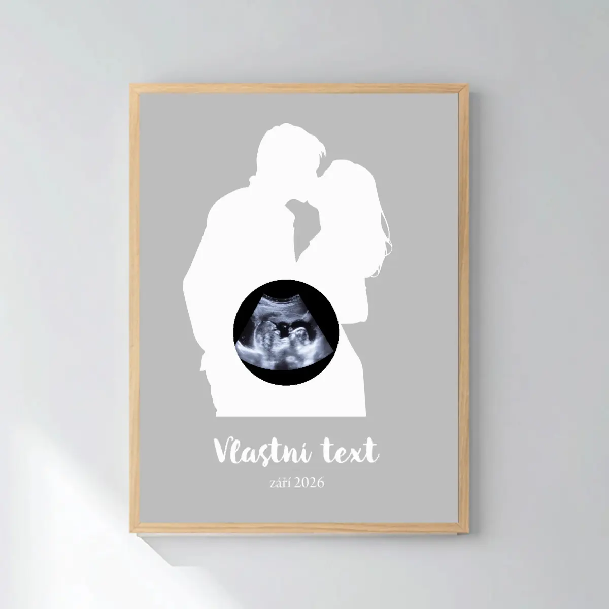 Personalizovaný magický fotoobraz v rámu - čtverec 30x40 - s párem a ultrazvukem