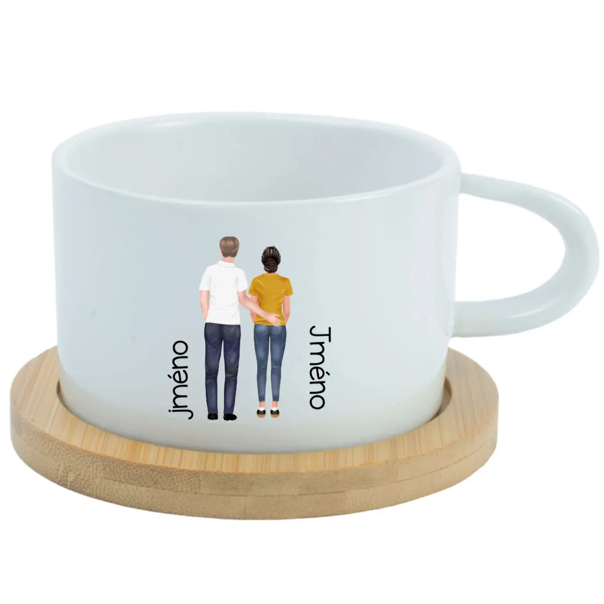 Personalizovaný keramický hrníček Makronka s párem