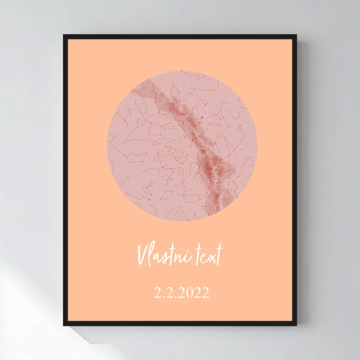 Personalizovaný magický fotoobraz v rámu - 40x50 - hvězdná mapa