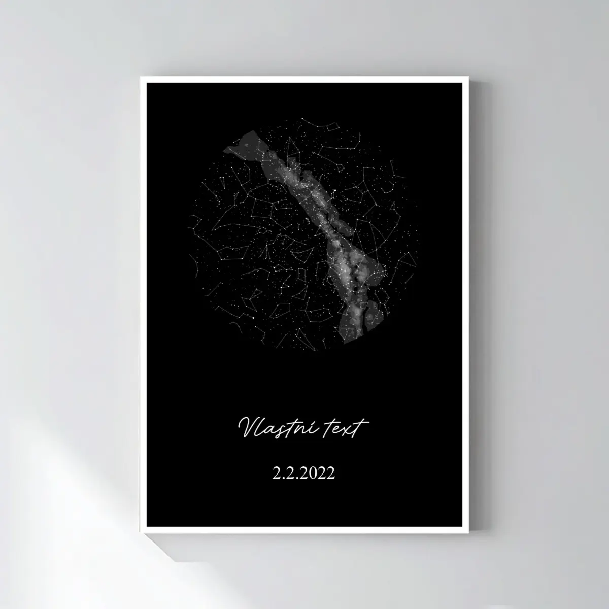 Personalizovaný magický fotoobraz v rámu - 50x70 - hvězdná mapa