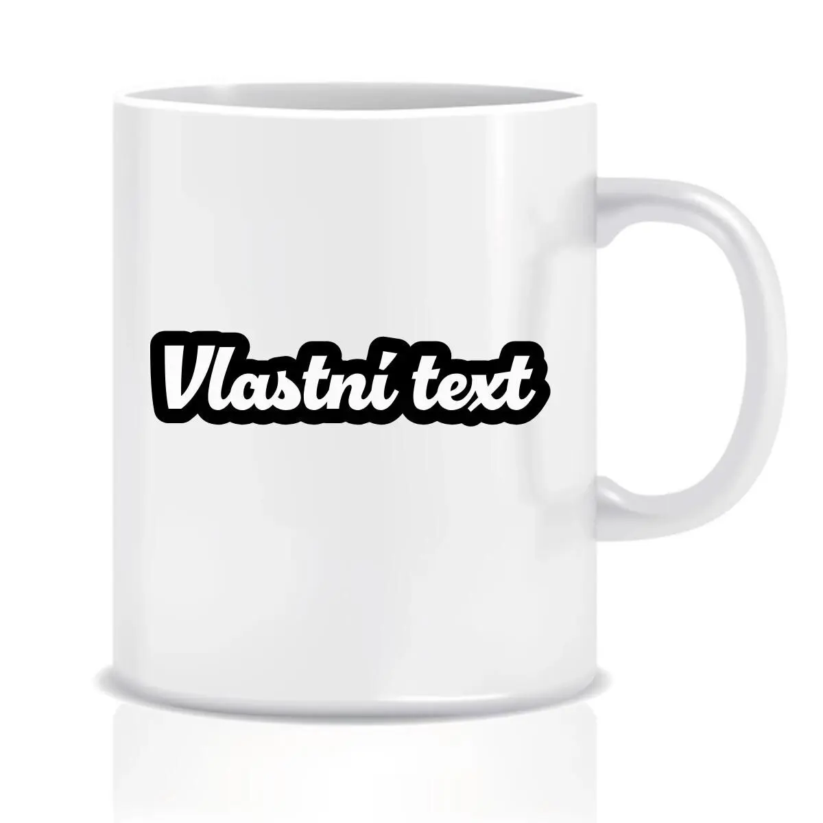 Personalizovaný klasický bílý keramický hrníček 300 ml s vlastním textem s obrysem