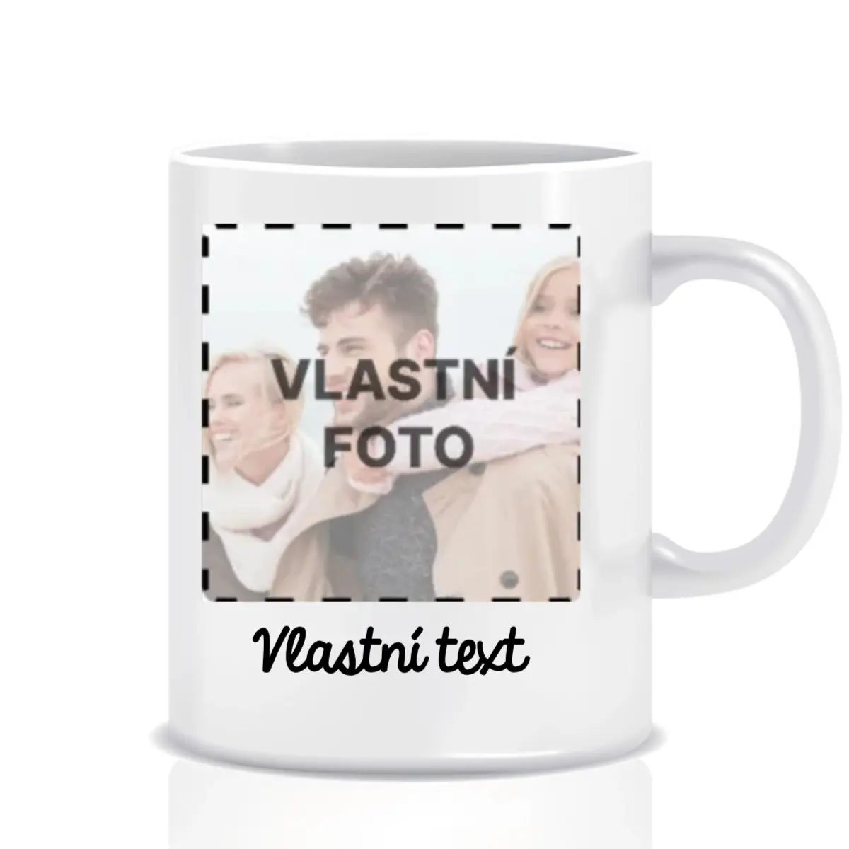 Personalizovaný klasický bílý keramický hrníček 300 ml s fotografií