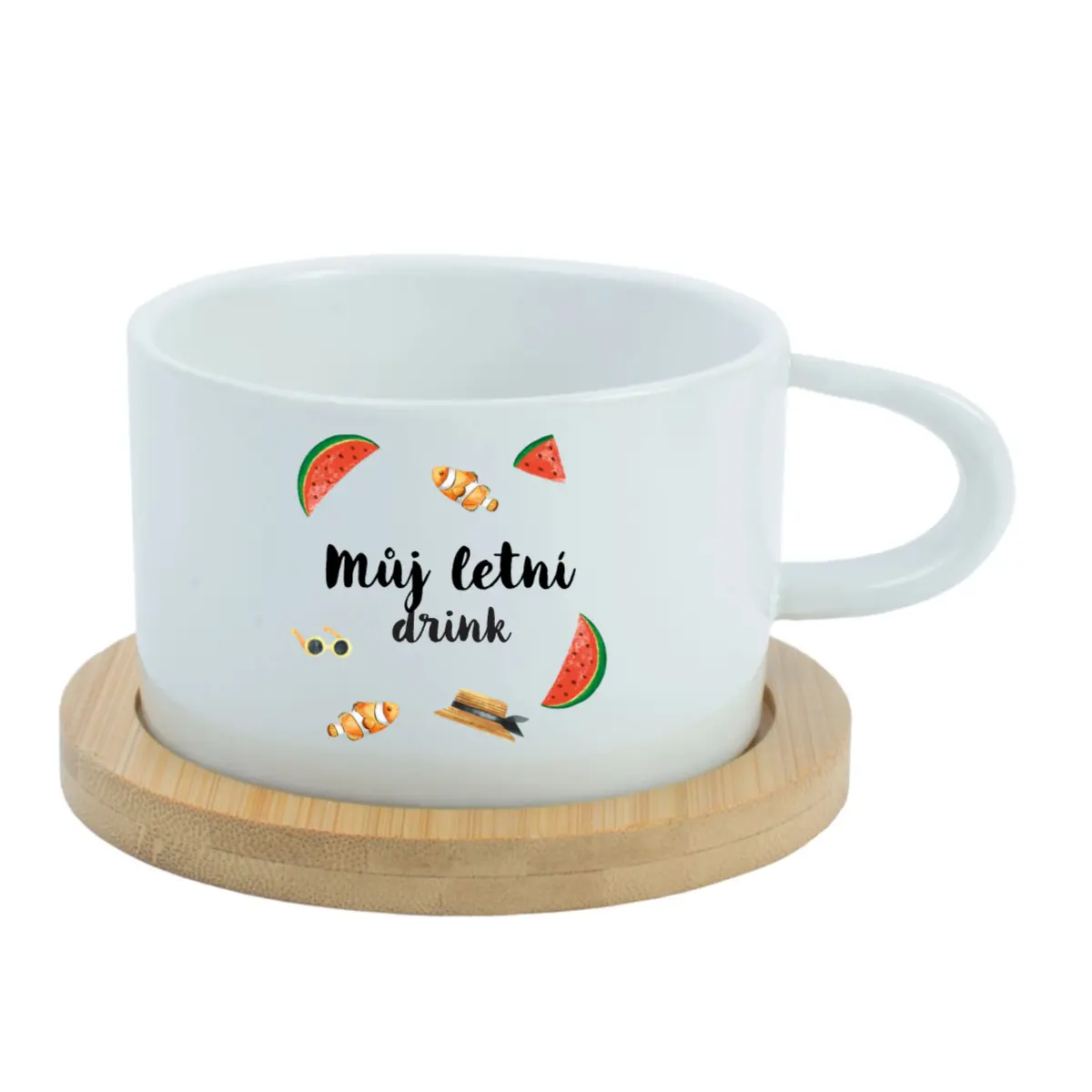Personalizovaný keramický hrníček "MAKRONKA" s letním mixem