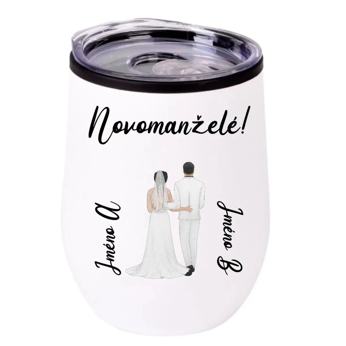 Personalizovaný termohrnek "BOWL" se svatebním párem