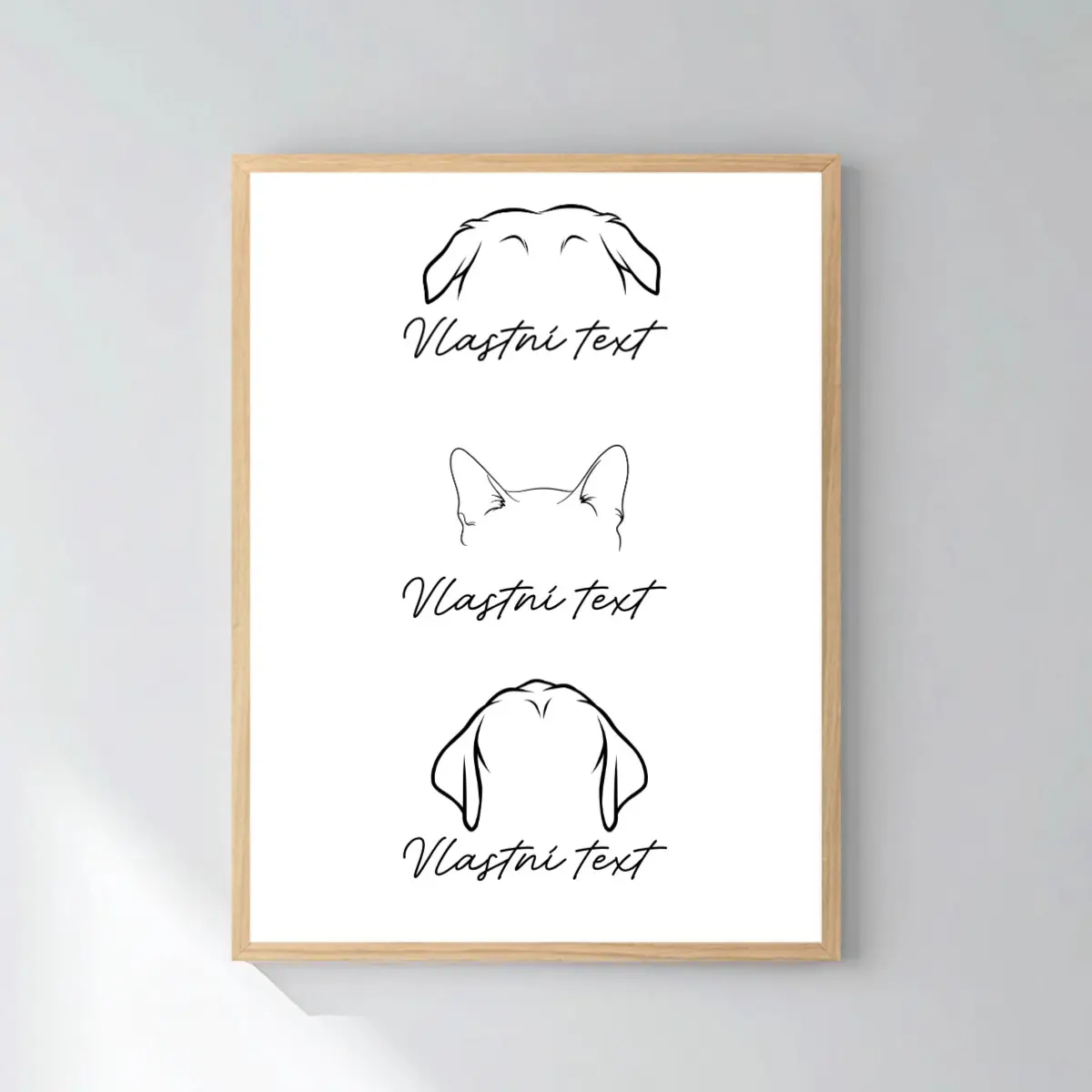 Personalizovaný magický fotoobraz v rámu - 30x40 - zvířecí ouška
