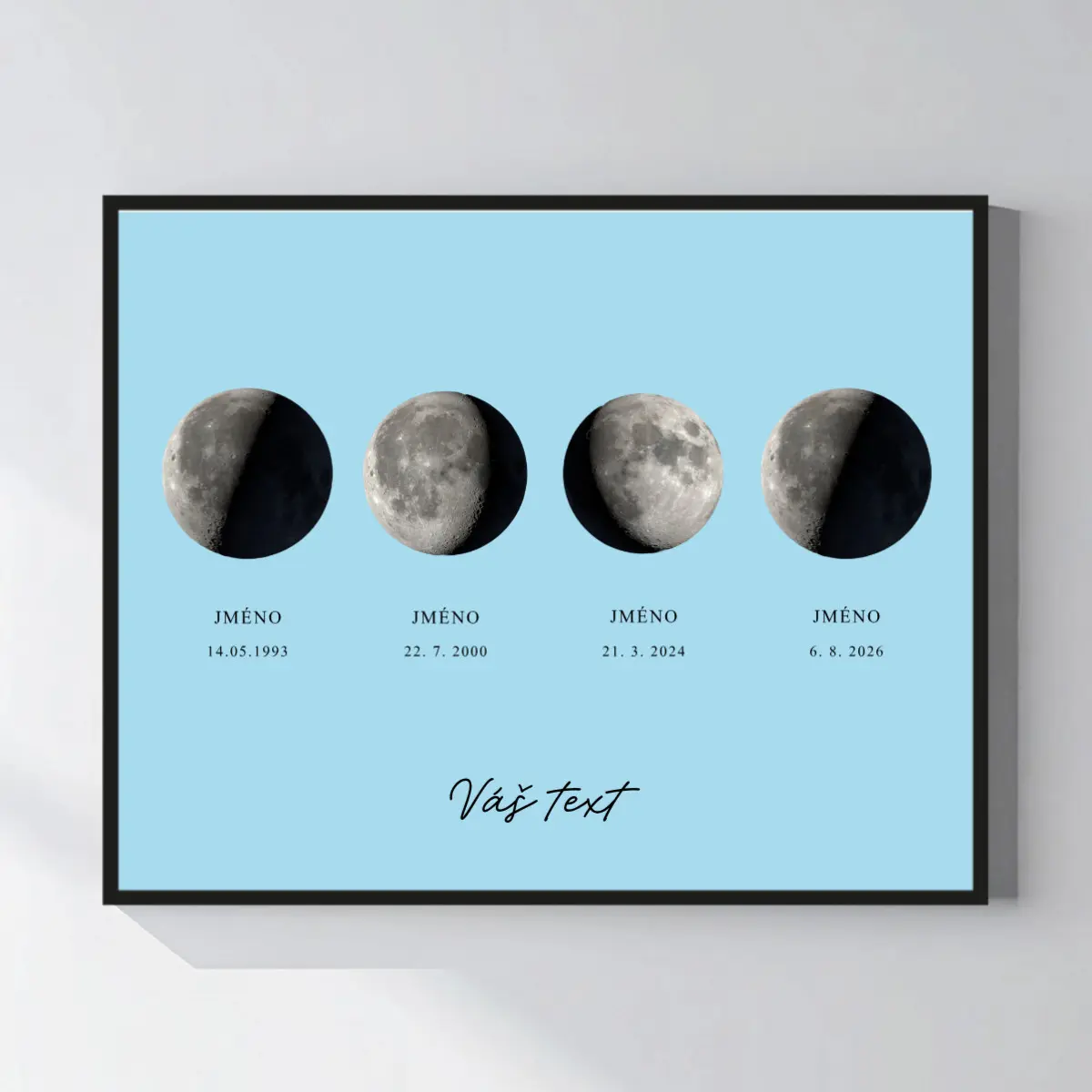 Personalizovaný magický fotoobraz v rámu - 40 x 50 - měsíční fáze rodiny