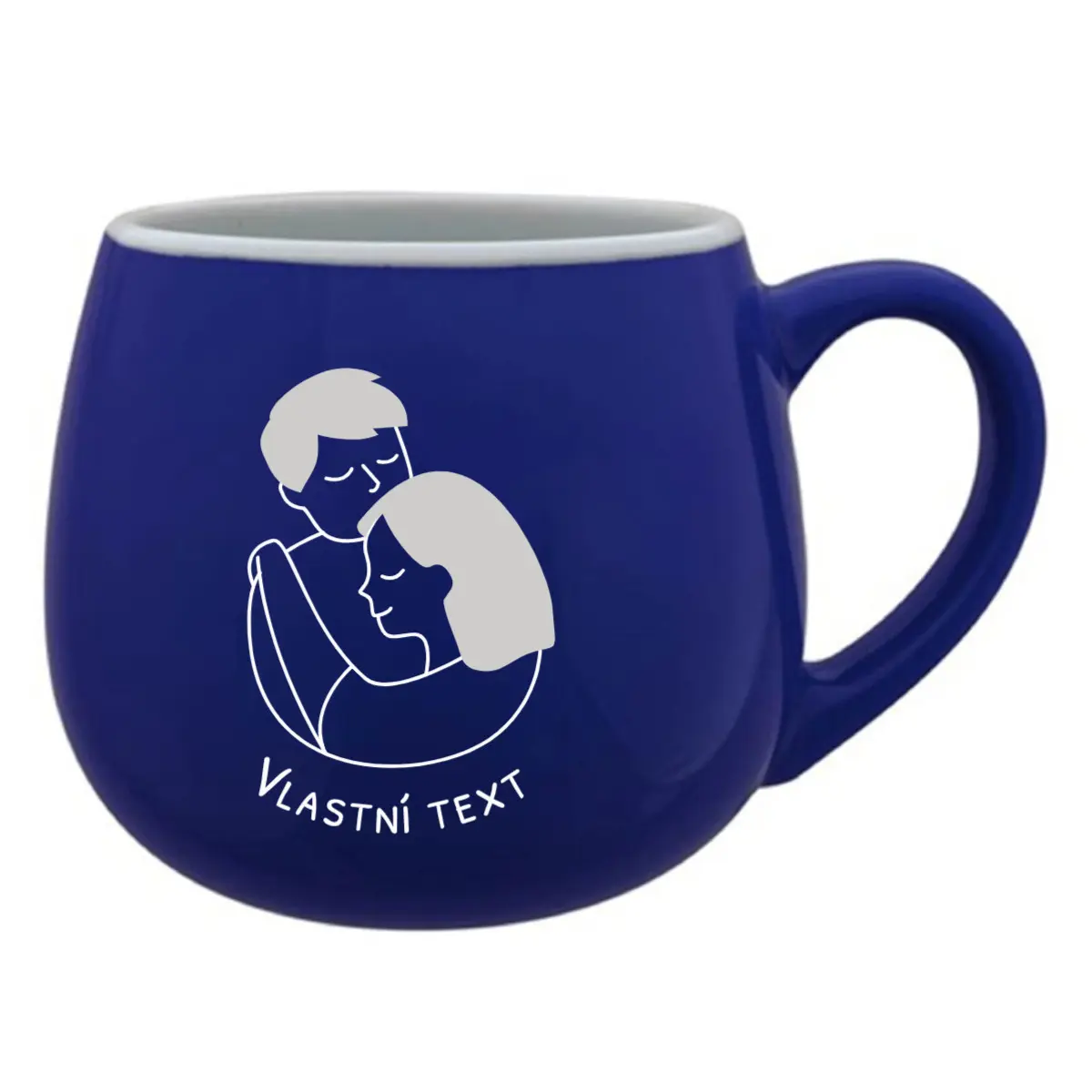 Personalizovaný keramický buclatý hrneček - pár v objetí