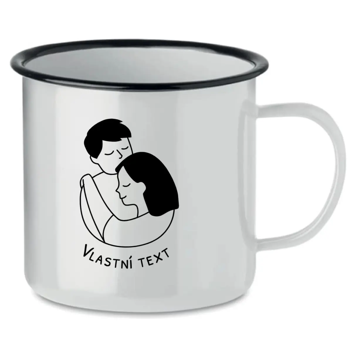 Personalizovaný retro plecháček - pár v objetí