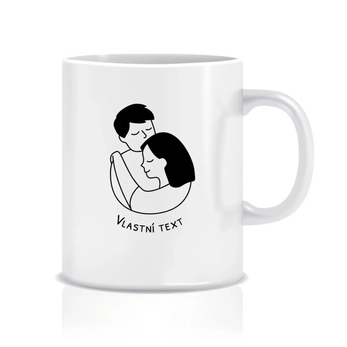 Personalizovaný klasický bílý hrníček 300 ml - pár v objetí